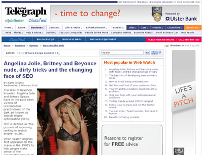 The changing face of SEO on the Belfast Telegraph site